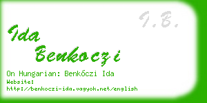 ida benkoczi business card